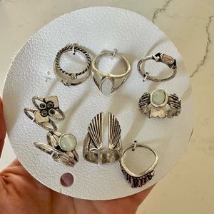 Free People Ring Set Total of Eight Rings